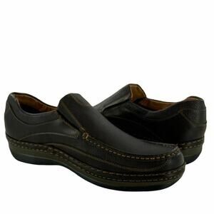 Solo Loafers Shoes Men's Size 10 Parker-100 Black Casual Slip On Faux Leather